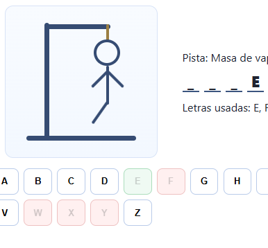Vista previa del juego Ahorcado